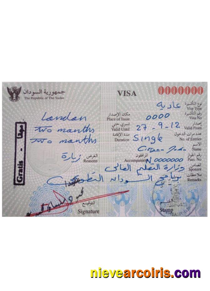 SUDAN visa